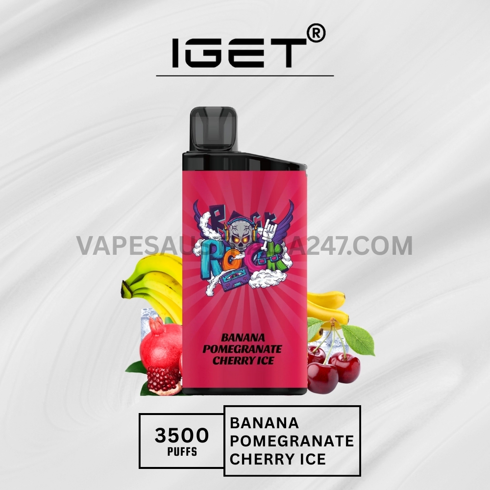IGET Bar 3500 Puffs Banana Pomegranate Cherry Ice IGET Bar 3500 Puffs Banana Pomegranate Cherry Ice