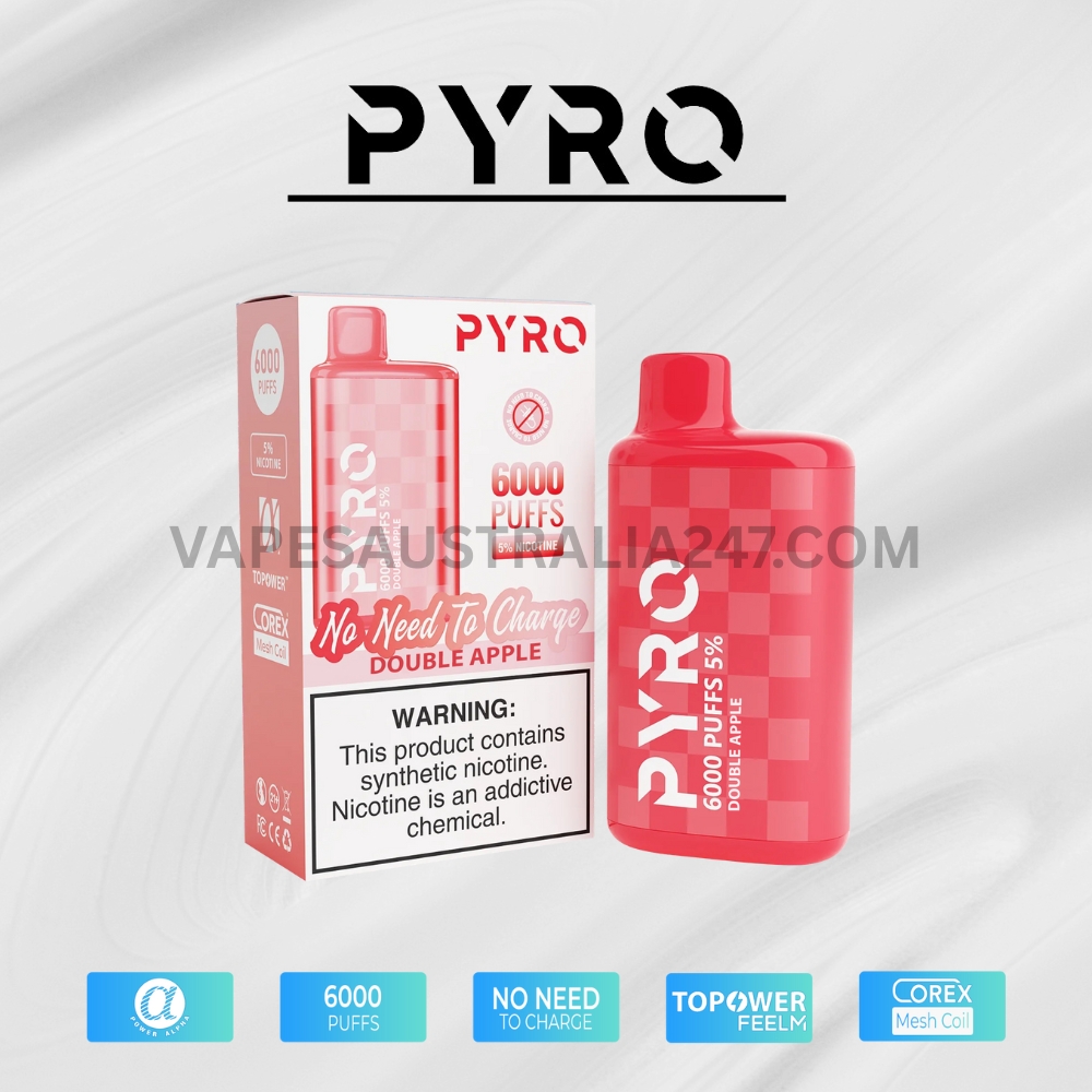 PYRO Vape 6000 Puffs 5% Double Apple PYRO Vape 6000 Puffs 5% Double Apple