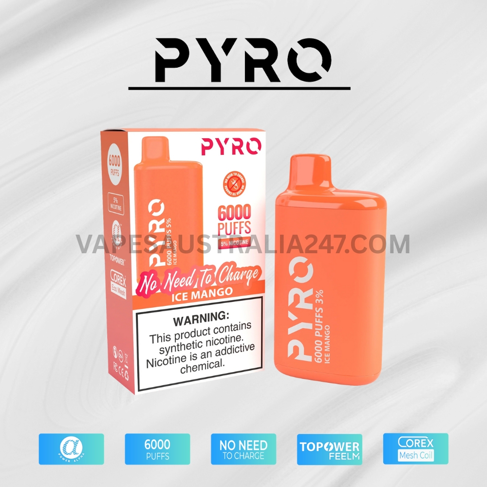 PYRO Vape 6000 Puffs 5% Ice Mango PYRO Vape 6000 Puffs 5% Ice Mango