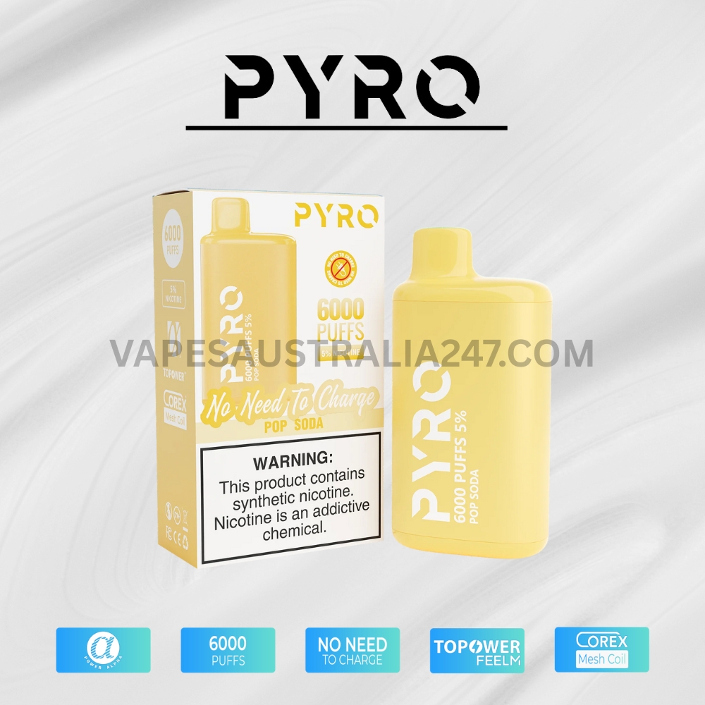 PYRO Vape 6000 Puffs 5% Pop Soda PYRO Vape 6000 Puffs 5% Cherry Cola