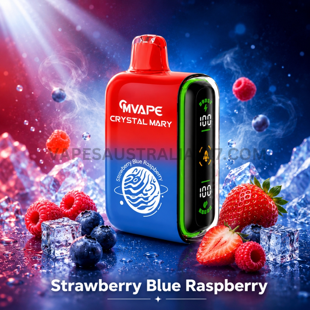 Crystal Mary Pulse 20000 Puffs Strawberry Blue Raspberry Crystal Mary Pulse 20000 Puffs Strawberry Blue Raspberry